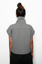 Women's Aura Snap Fastener Waist Adjustable Bomber Vest Gray Melange - 4