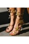 Rene Caovilla Cleo 105 Star Sandals in Satin women Gold - 2