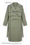 Double Button Lined Khaki Trench Coat - 5