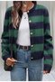 Malkoçbey Black Knitwear Striped Crop Cardigan