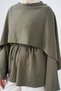 Women's Waist-Tied Scarf Detail Tunic Khaki Green - 6