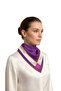 Purple Wide-Bordered Plain Silk Handkerchief - 2