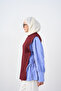 Women's Striped Side Tie Detail Tunic Claret Red - 4