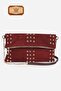 Arev Genuine Suede Chain Strap Shoulder Bag Claret Red Suede