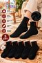 Women's Black 5” Double Thermal Towel Winter Socks Set