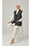 Women's Thick Winter Short Vest with Front Button Pockets Senfoni̇2 - 3