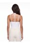 White Stretchy Fabric Halter Neck Bodycon Lace Detailed Body Blouse with Six Snaps - 3
