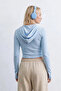 Women's Zip-Up Sweatshirt - Baby Blue - 4