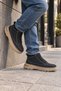 Canda Men's Navy Blue Nubuck Lace-Up Casual Boots / Daily Shoes