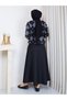 Women's Baklava Pattern Tiriko Sweater - Puff Scuba Fabric A-Line Skirt - 5