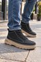 Canda Men's Navy Blue Nubuck Lace-Up Casual Boots / Daily Shoes - 2