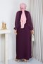 Women's Mercerized Knitwear Dress with Silk Kupra Detail on the Side - 8