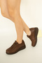 5516 Eren Shoes&Bag Genuine Leather Rubber Laced Light Sole Flat Heeled Daily Comfortable Shoes Real Leather Brown - 3