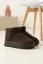 Women's Stoned Platform Thick Sole Short Boots with Fur Inside, Warm and Comfortable Snow Boots, Suede Boots - 2
