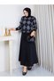 Women's Baklava Pattern Tiriko Sweater - Puff Scuba Fabric A-Line Skirt - 7