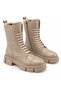 Genuine Leather Women's Boots, Brown Fur Inside, Lace-Up, Zippered, Thick Sole, Winter Boots - 8