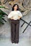 Premium Quality Mid-Waist Wide-Leg Fabric Trousers Sun546 - 6