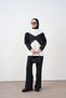 Women's Lace Detail Double Color Pants Suit White - 4