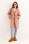 Powder Cashmere Fabric Wide Collar Oversize Single Button Pocketed Long Sleeve Coat - 2