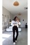 Brown Spanish Style Elastic Waist Leggings Tracksuit - 3