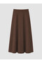 Alita City Lcw Modest Brown Plain Long Women's Skirt with a Difference - 5