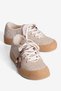 Women's Sneaker with Knitted Pattern, Beaded Tassel Detail, Besa Beige - 3