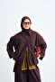 Women's Shirt Collar Button Detail Jacket Suit Brown - 3