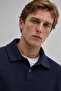 Button Detailed Polo Collar Men's Knitwear Sweater |   Mew5111320-1 - 2