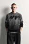 Men's Oversize Patterned Crew Neck Wool Knit Sweater