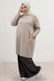 68105 Large Size Modal Tunic with Side Pockets - Beige - 4