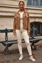 Camel Shirt Collar Cuffed Sleeves Snap Fasteners Casual Tencel Fabric Oversize Woven Jacket 65 75 - 7