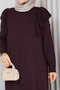 Women's Lace Detailed Mercerized Knitwear Dress - 7