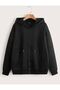 Unisex Plain Oversize Hooded Zipper Cardigan