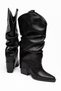 Women's Cowboy Boots Pointed Toe Drawstring Thick Heel Western Boots