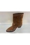 Genuine Leather Suede Boots with Zipper and Buckle Accessories for Women - 3