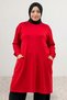 68105 Plus Size Modal Tunic with Side Pockets - Red - 2