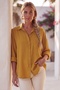 Mustard Shirt with Collar, Cuffed Sleeves, Buttoned Pockets, Casual Tencel Fabric Woven Shirt 68 67 - 3