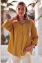 Mustard Shirt with Collar, Cuffed Sleeves, Buttoned Pockets, Casual Tencel Fabric Woven Shirt 68 67 - 6