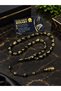 Golden Rosary Luxury Black Aircraft Glass Prayer Beads – with Gold Particles & Handcrafted