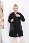 Plus Size Parachute Fabric Tunic Cardigan with Pockets - 7
