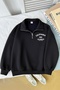 Women's - Men's California Printed Half Zipper Oversize 3 Thread Sweatshirt