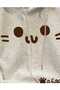Cat Printed Gray Hooded Sweatshirt for Women - 2