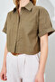 Double Pocket Low Sleeve Crop Shirt - 4