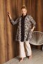 Plus Size Zippered Patterned Tunic Cardigan - 4