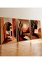 3 Piece Modern Abstract Bohemian Wall Decor with Natural Wood Frame Painting Set for Living Room Living Bedroom