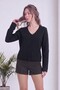 Women's Embroidered Sleeves V-Neck Buttoned Soft Textured Knitwear Cardigan Ecru, Brown, Camel, Black