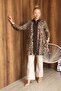 Plus Size Zippered Patterned Tunic Cardigan - 3