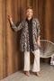 Plus Size Zippered Patterned Tunic Cardigan - 5