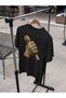 M.J. Printed Circular Neck Cotton Oversize Fit Unisex Short Sleeve T-Shirt - 2