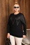 Plus Size Stone-Embellished Blouse - 2